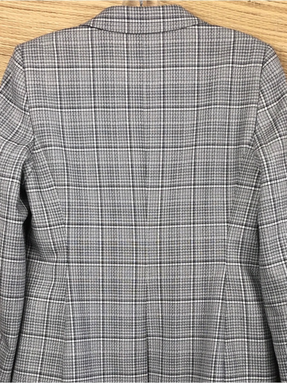 REISS Alenna Single-Breasted Prince of Wales Check Suit Blazer in Grey Size US 6 - Picture 8 of 13